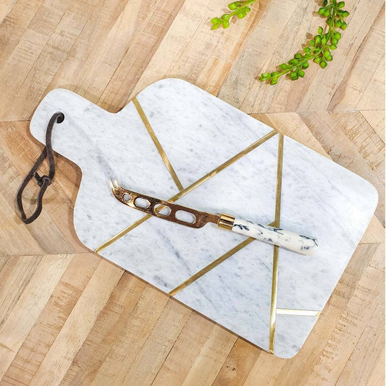 CLINQ // Marble Brass Paddle Cheese Board